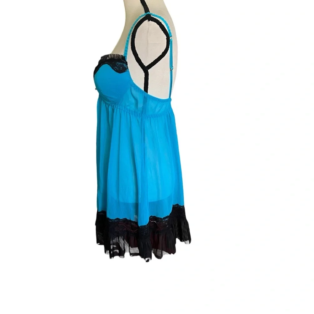Seductive Wear Chemise Nightie Lingerie chiffon with lace trim. Size Large